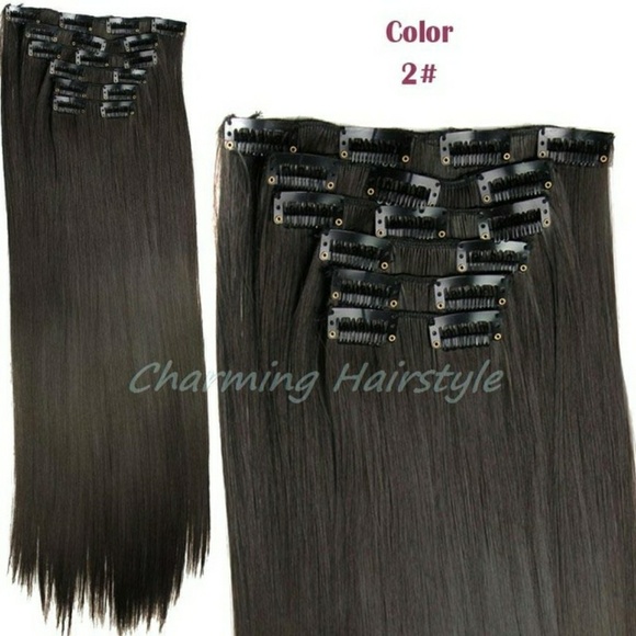 Dark Brown Full Head Clip In Extension main image 7